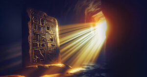 Sunlight entering through cave opening to highlight ancient stone