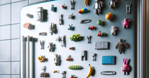 Magnets on kitchen fridge