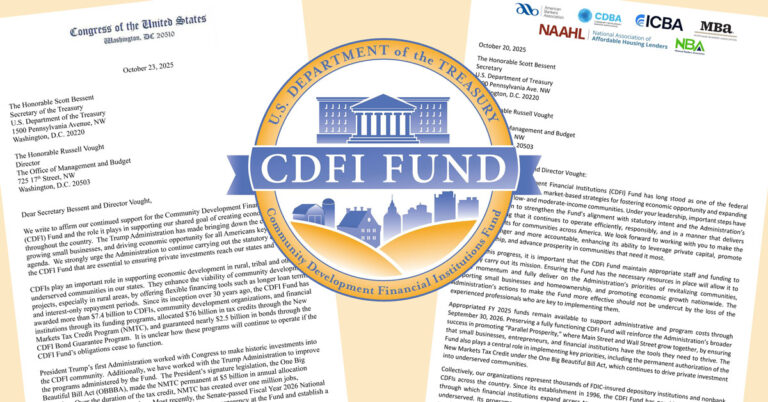 Industry groups and GOP lawmakers urge Trump advisers to restore CDFI Fund.