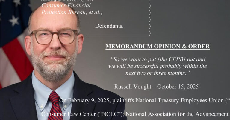 CFPB must remain funded while mass layoffs case proceeds, judge rules.