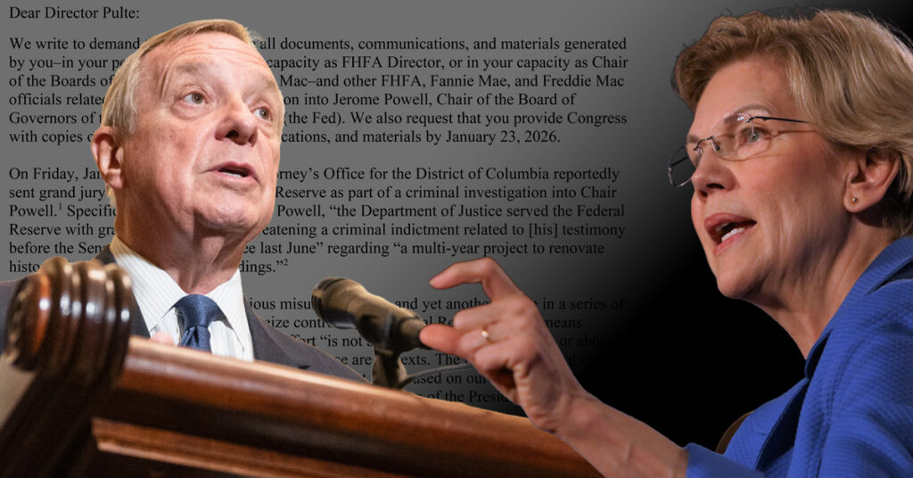 Senators demand answers on DOJ and FHFA actions tied to criminal probes of Federal Reserve Chair Powell and Fed Governor Cook.