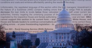 MBA raises ‘significant concerns’ over Senate housing bill changes.