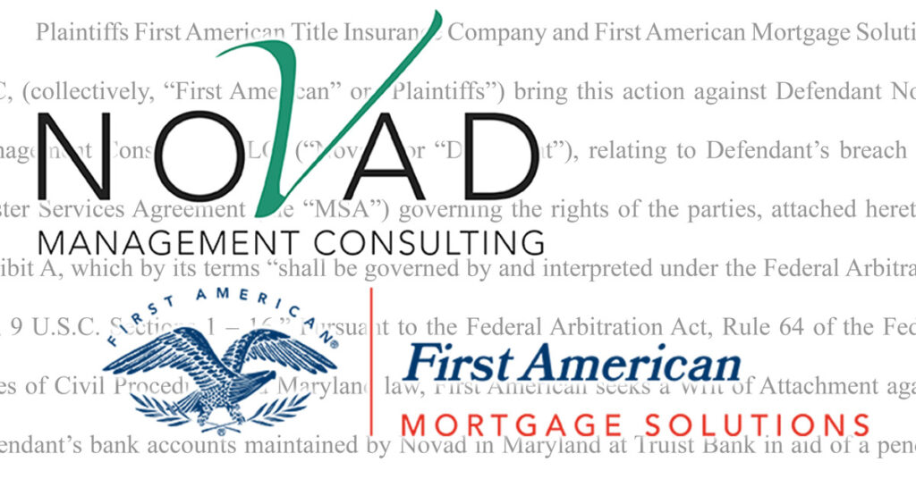 First American sues Novad for $1.6 million in ongoing reverse mortgage dispute