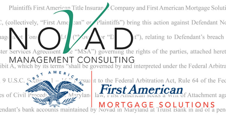 First American sues Novad for $1.6 million in ongoing reverse mortgage dispute