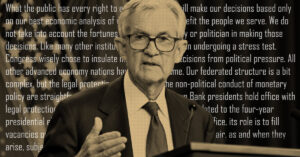 Jerome Powell cautions against political interference at regional Fed banks during award acceptance speech Sunday.