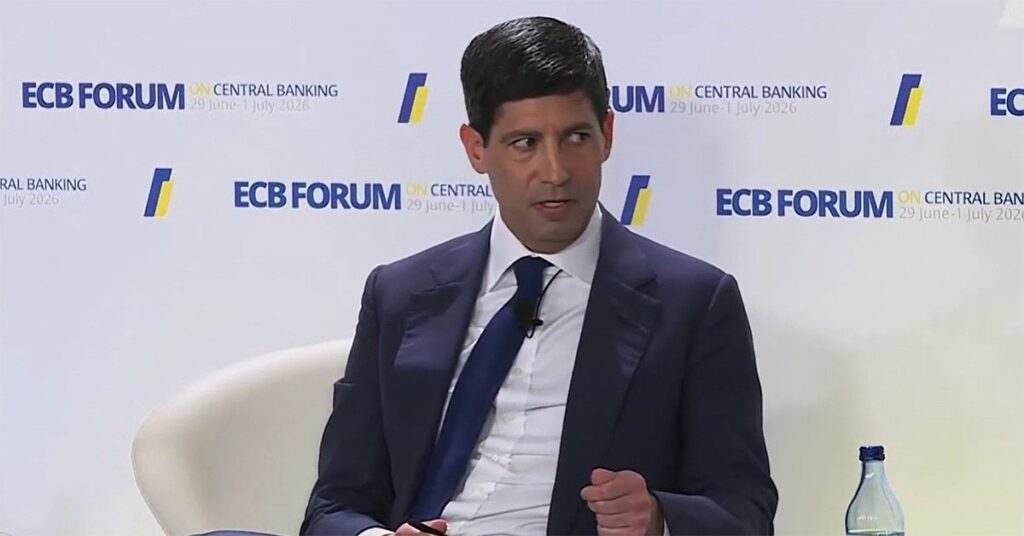 Kevin Warsh dodges rate-hike questions, touts AI during ECB summit.