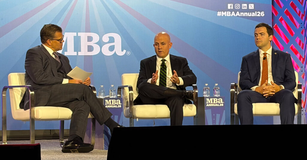 HUD officials Joe Gormley and Matt Jones talk mortgage costs, lender participation and housing supply at the MBA Annual conference.