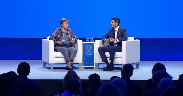 Fed Chair Kevin Warsh stays silent on future rate moves at an IMF event in Thailand.