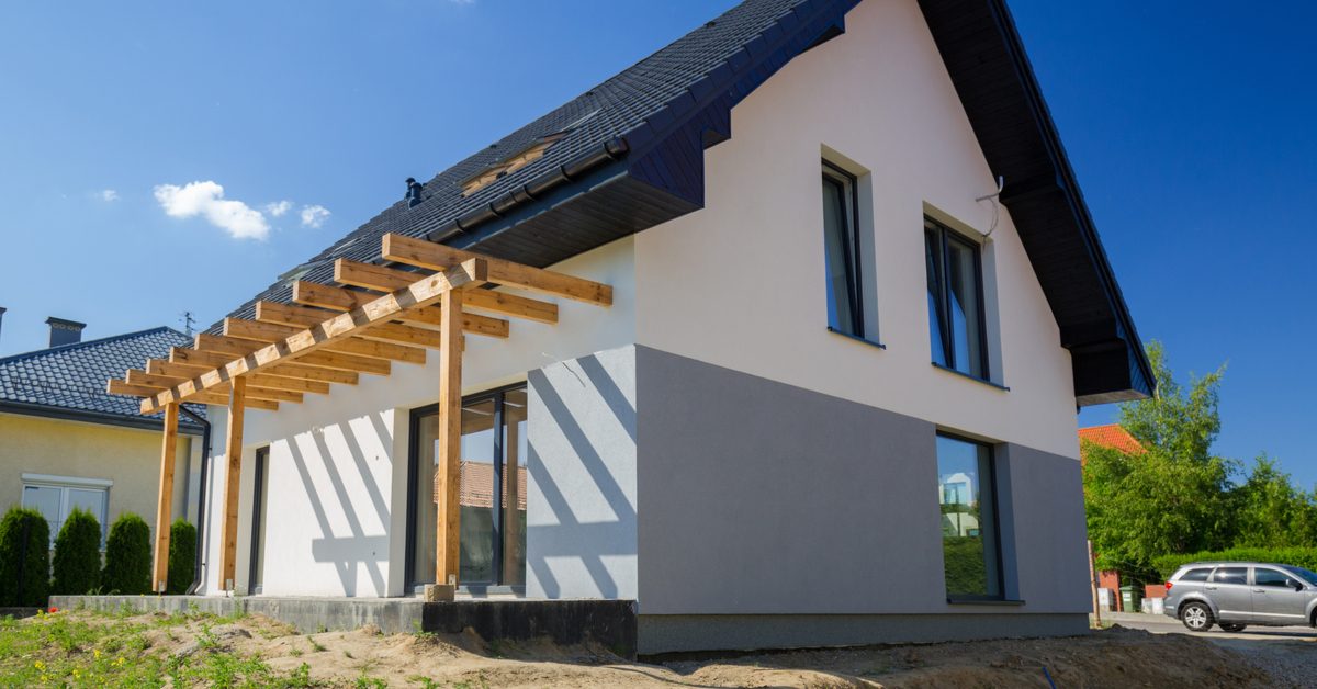 HOUSE Newly built house with finished plaster and paint