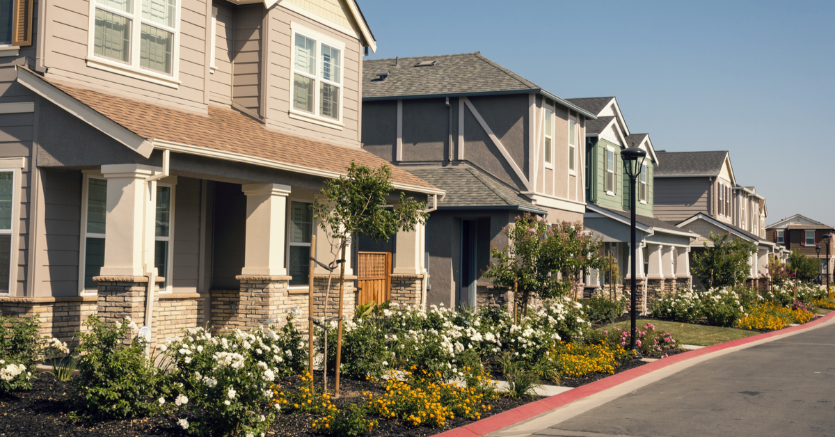 HOUSE Row of new houses in subdivision