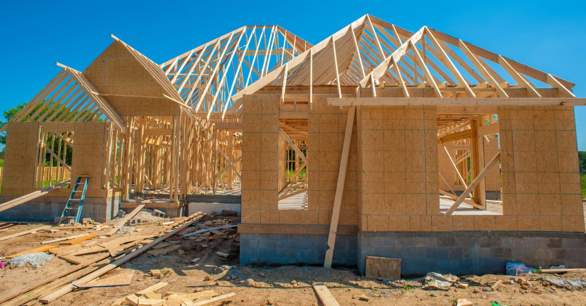 CONSTRUCTION New home construction site with no people