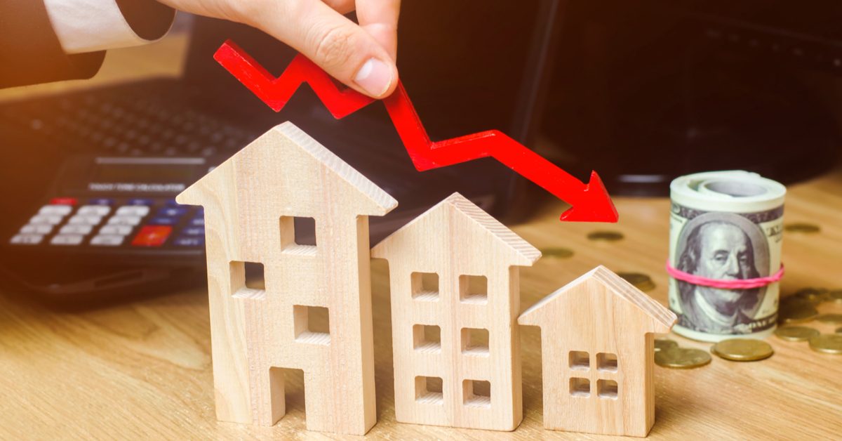 CONCEPT Falling real estate market
