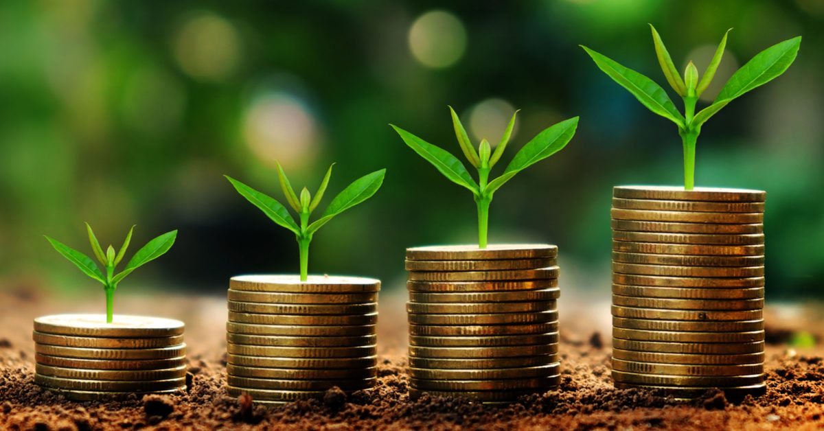 CONCEPT Growing coin stacks
