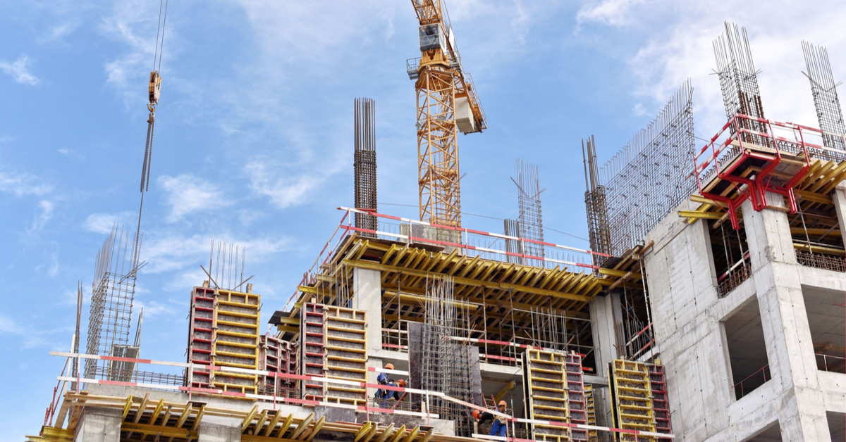 CONSTRUCTION Apartments being built by crane