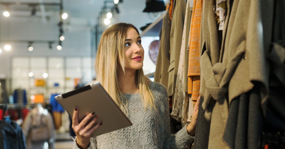 PEOPLE Saleswoman in retail clothing store