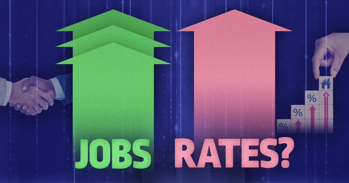 CONCEPT Jobs and interest rates going up brightened