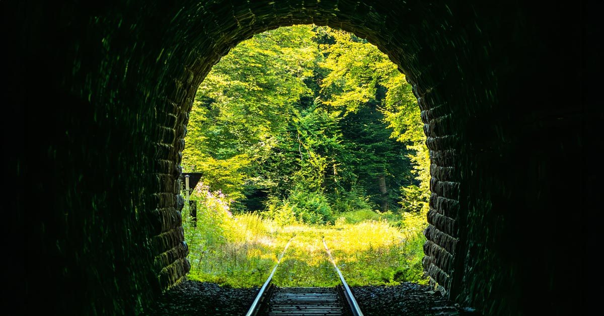 CONCEPT Light at the end of the tunnel