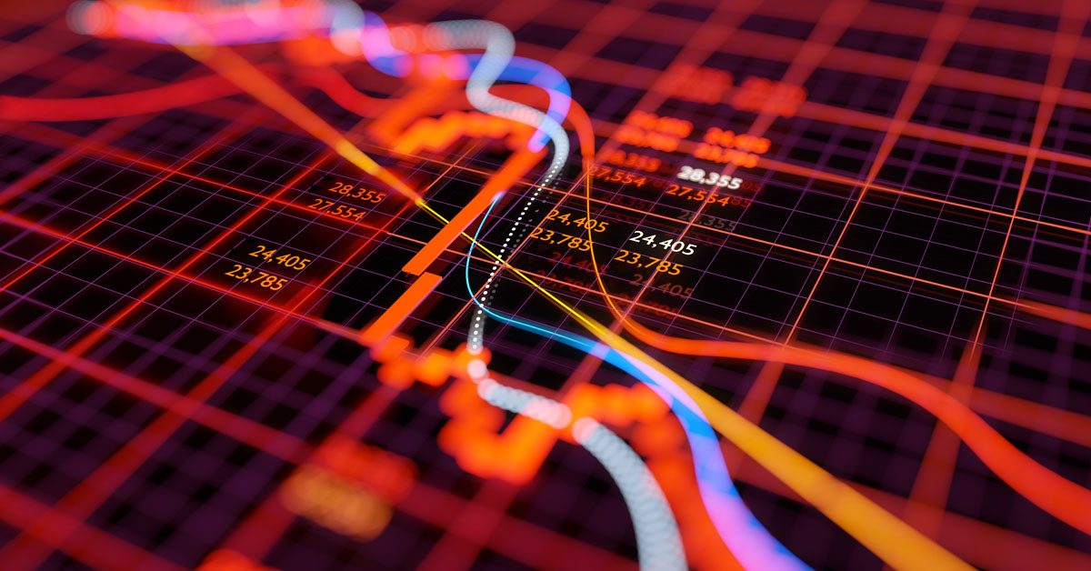 CONCEPT Red falling market chart