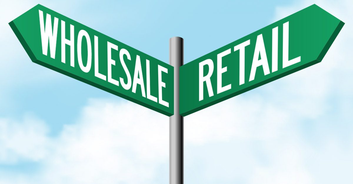 CONCEPT Wholesale Retail street sign