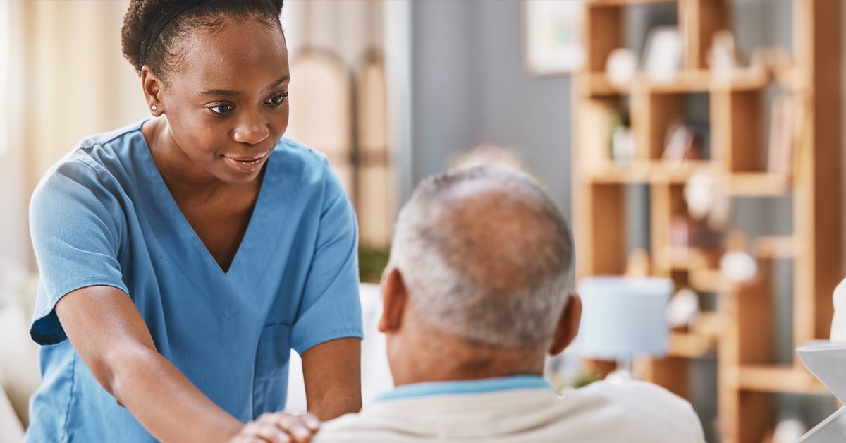 PEOPLE Nurse providing caregiving service