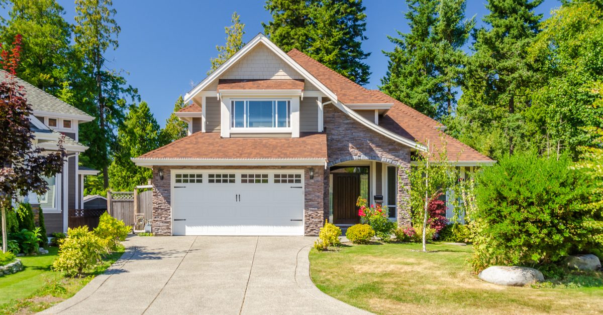 HOUSE Suburban brick house during summer