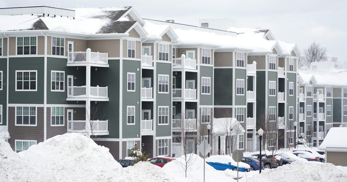 APARTMENTS Apartment complex in snow
