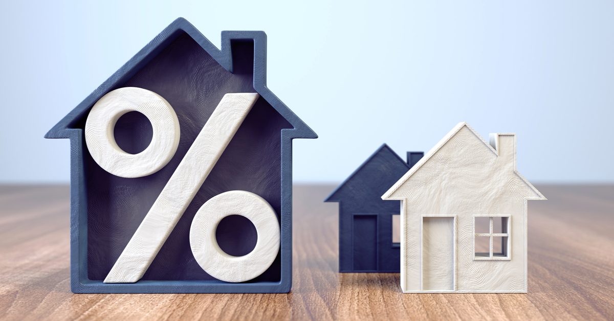 CONCEPT 3D illustration real estate interest rates