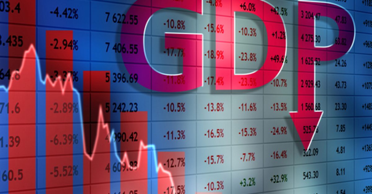 Logo,Of,Falling,Gdp.,The,Collapse,Of,Gdp,Growth.,Arrow