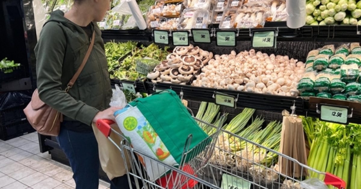 Brisbane,-,Feb,16,2024:australian,Woman,Shopping,For,Vegetables.prices,Of